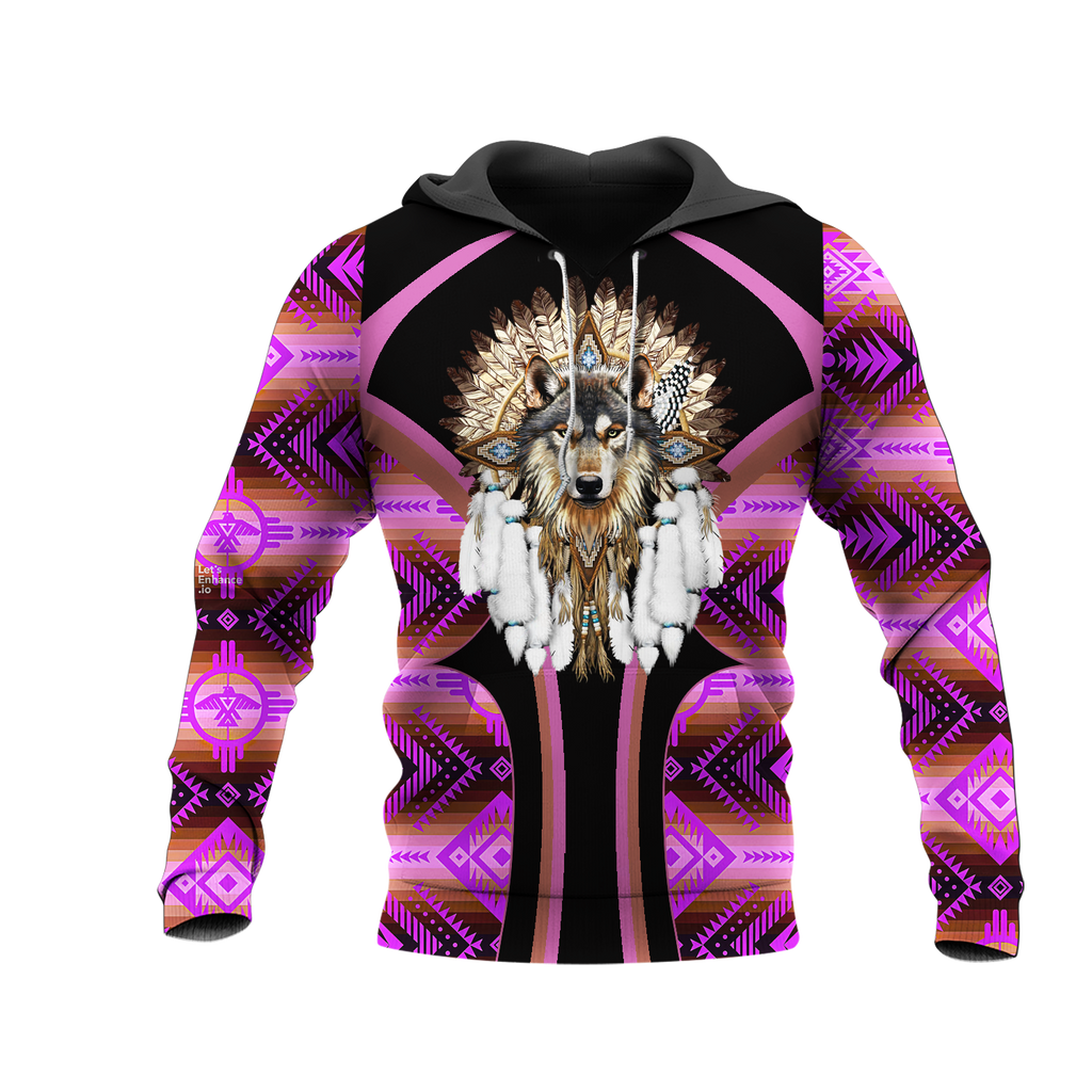 HD0012813 Wolf Native American Pride 3D Hoodie