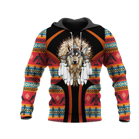 HD0012814 Wolf Native American Pride 3D Hoodie