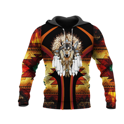 HD0012815 Wolf Native American Pride 3D Hoodie