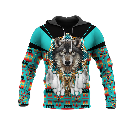 HD0012847 Wolf Native American Pride 3D Hoodie