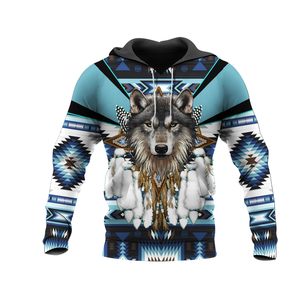 HD0012848 Wolf Native American Pride 3D Hoodie