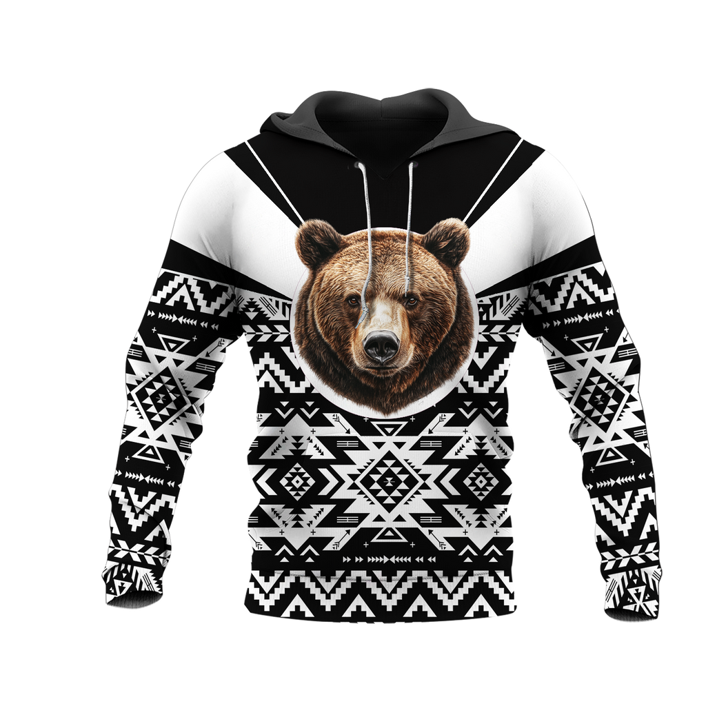 HD0012851 Bear Native American Pride 3D Hoodie