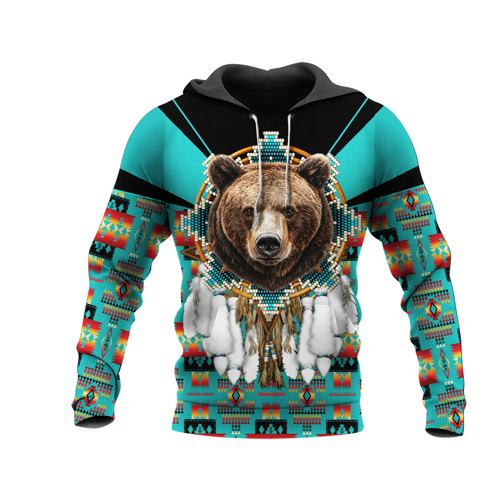 HD0012852 Bear Native American Pride 3D Hoodie