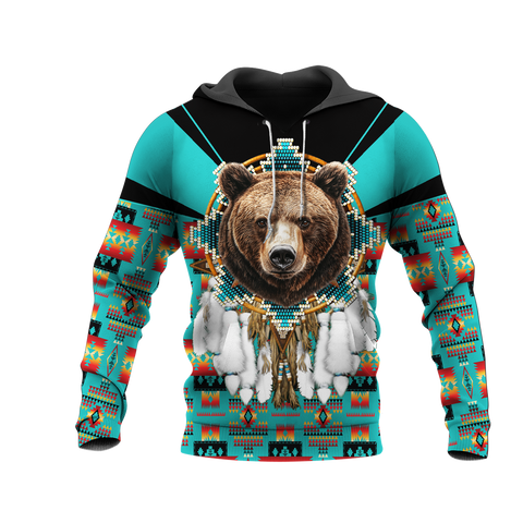 HD0012852 Bear Native American Pride 3D Hoodie