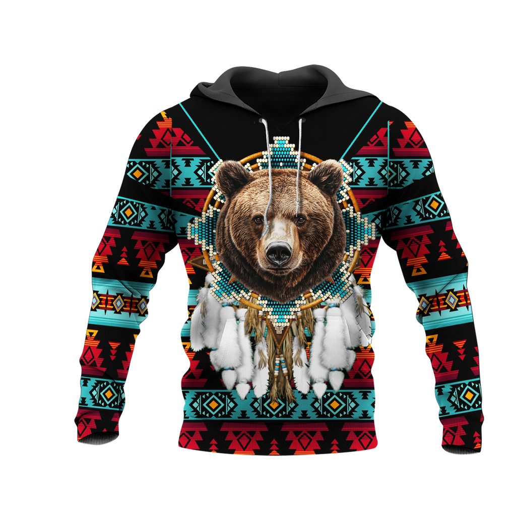 HD0012853 Bear Native American Pride 3D Hoodie