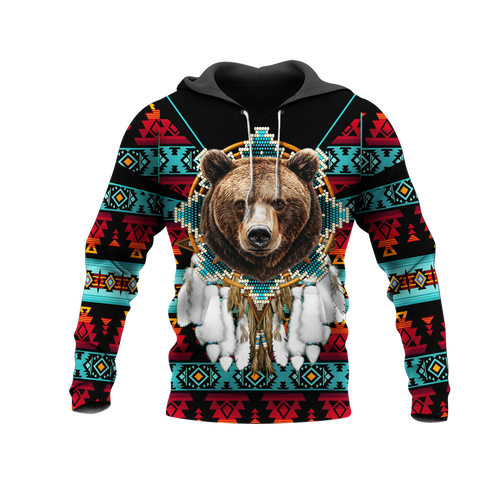 HD0012853 Bear Native American Pride 3D Hoodie