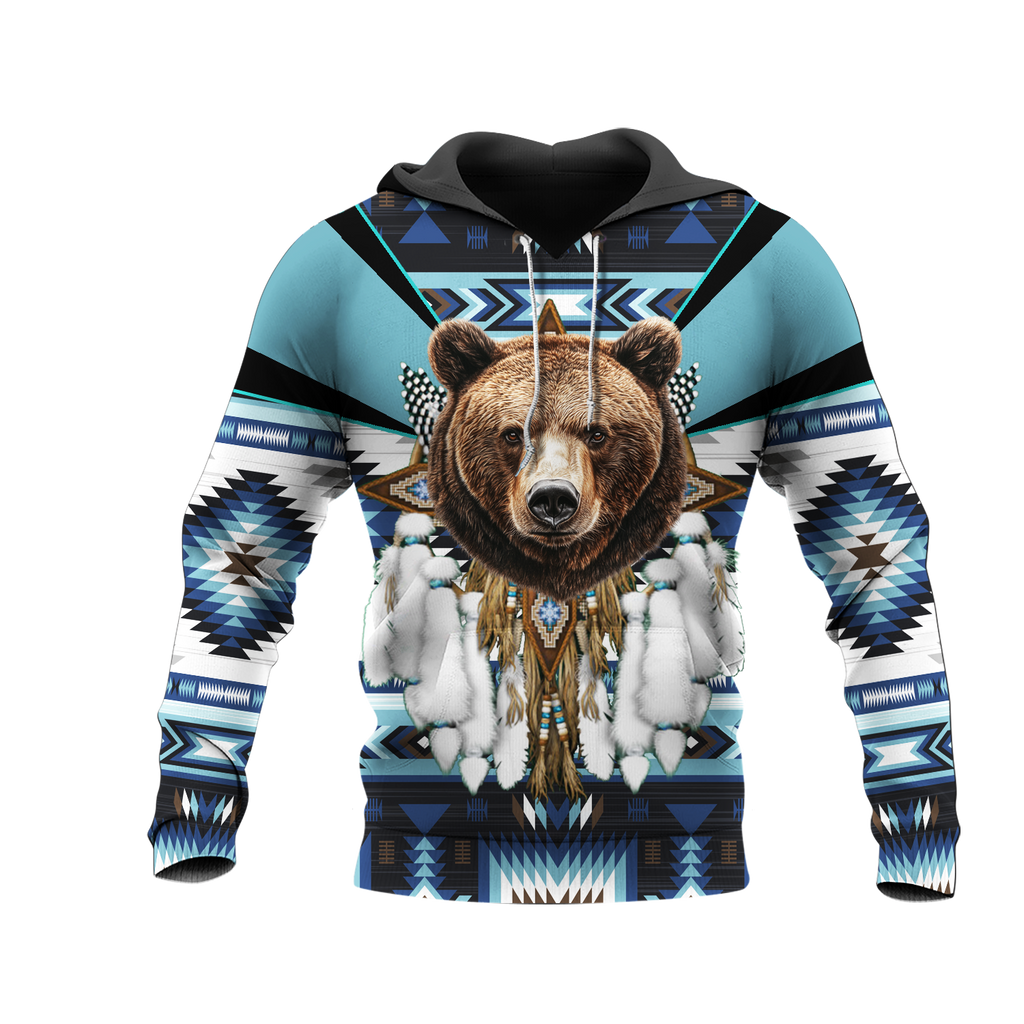 HD0012854 Bear Native American Pride 3D Hoodie