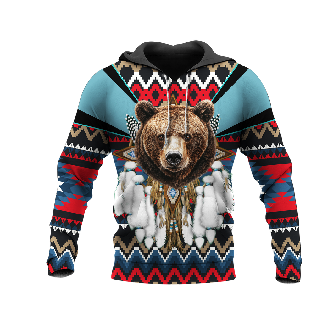 HD0012855 Bear Native American Pride 3D Hoodie