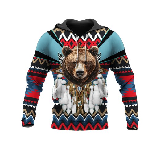 HD0012855 Bear Native American Pride 3D Hoodie