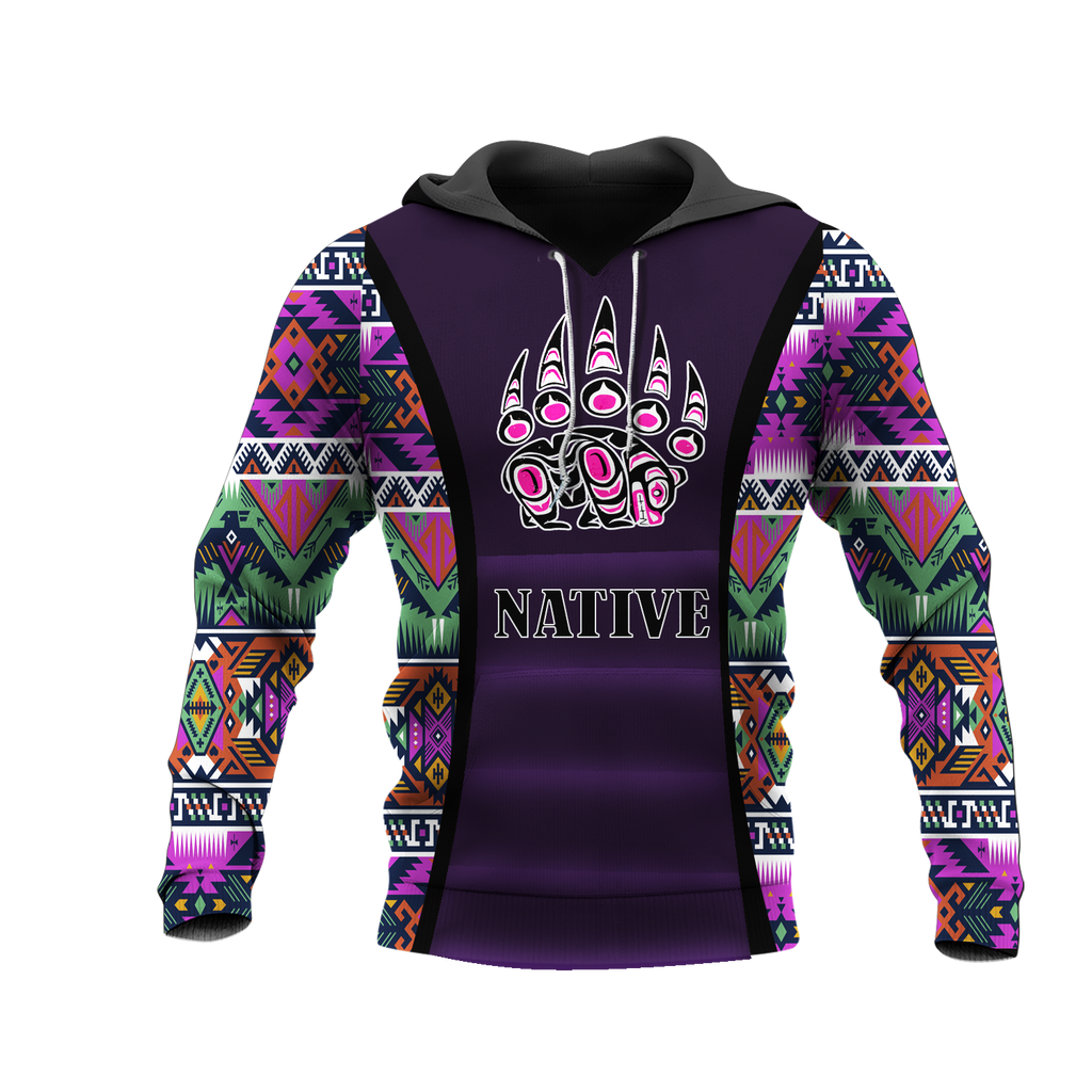 HD0012877 Bear Symbol Native American Pride 3D Hoodie