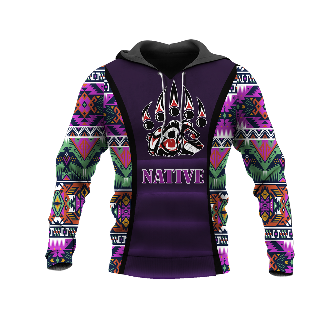 HD0012878 Bear Symbol Native American Pride 3D Hoodie