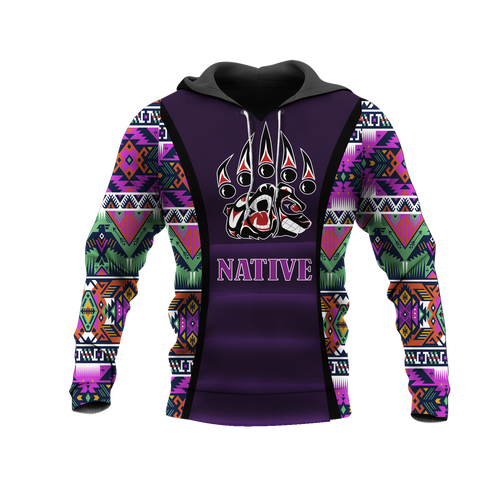 HD0012878 Bear Symbol Native American Pride 3D Hoodie