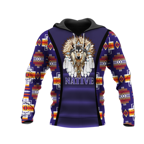 HD0012886 Wolf Native American Pride 3D Hoodie