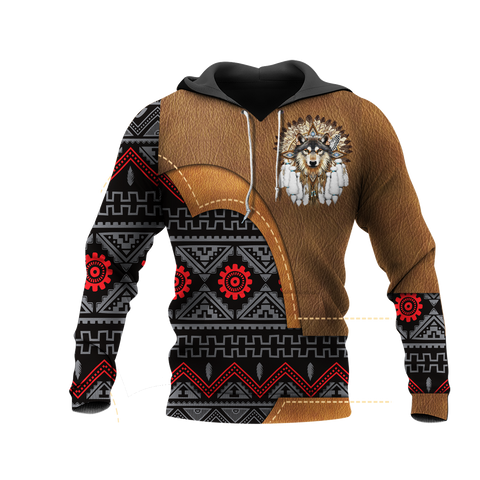 HD0012899 Wolf Native American Pride 3D Hoodie