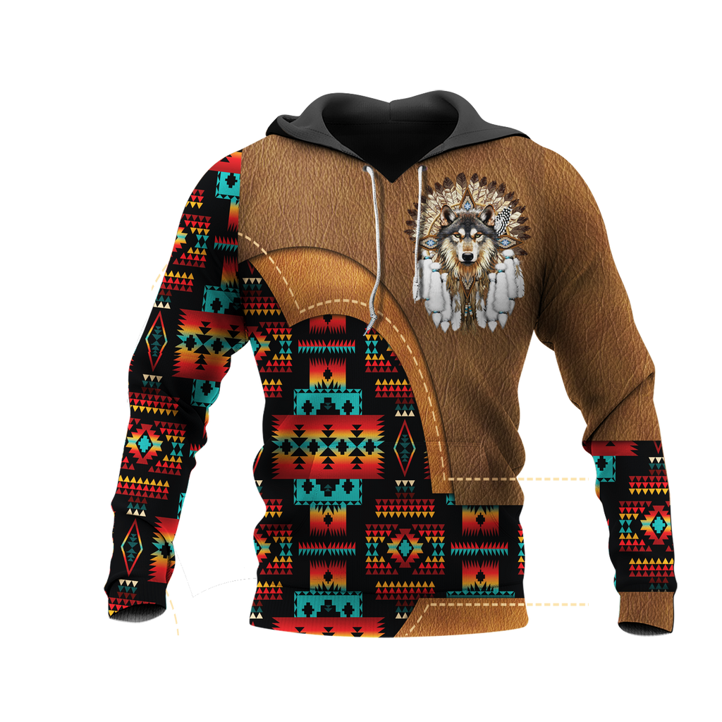 HD0012900 Wolf Native American Pride 3D Hoodie