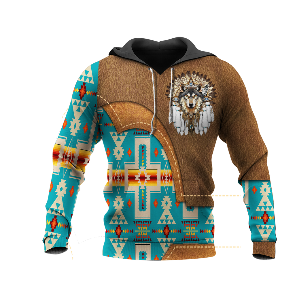 HD0012902 Wolf Native American Pride 3D Hoodie