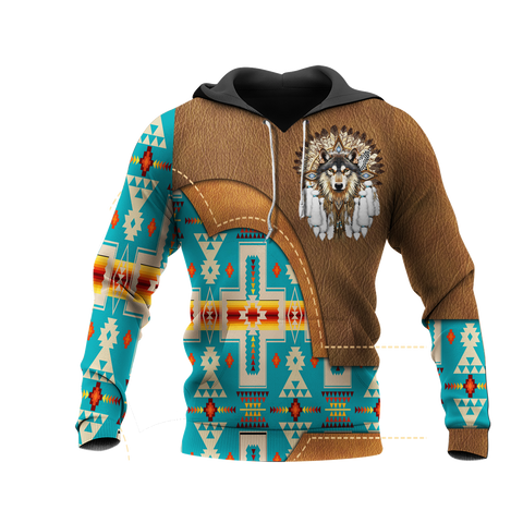 HD0012902 Wolf Native American Pride 3D Hoodie