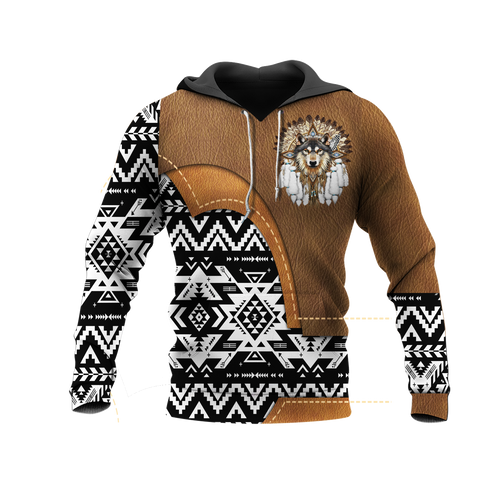 HD0012903 Wolf Native American Pride 3D Hoodie