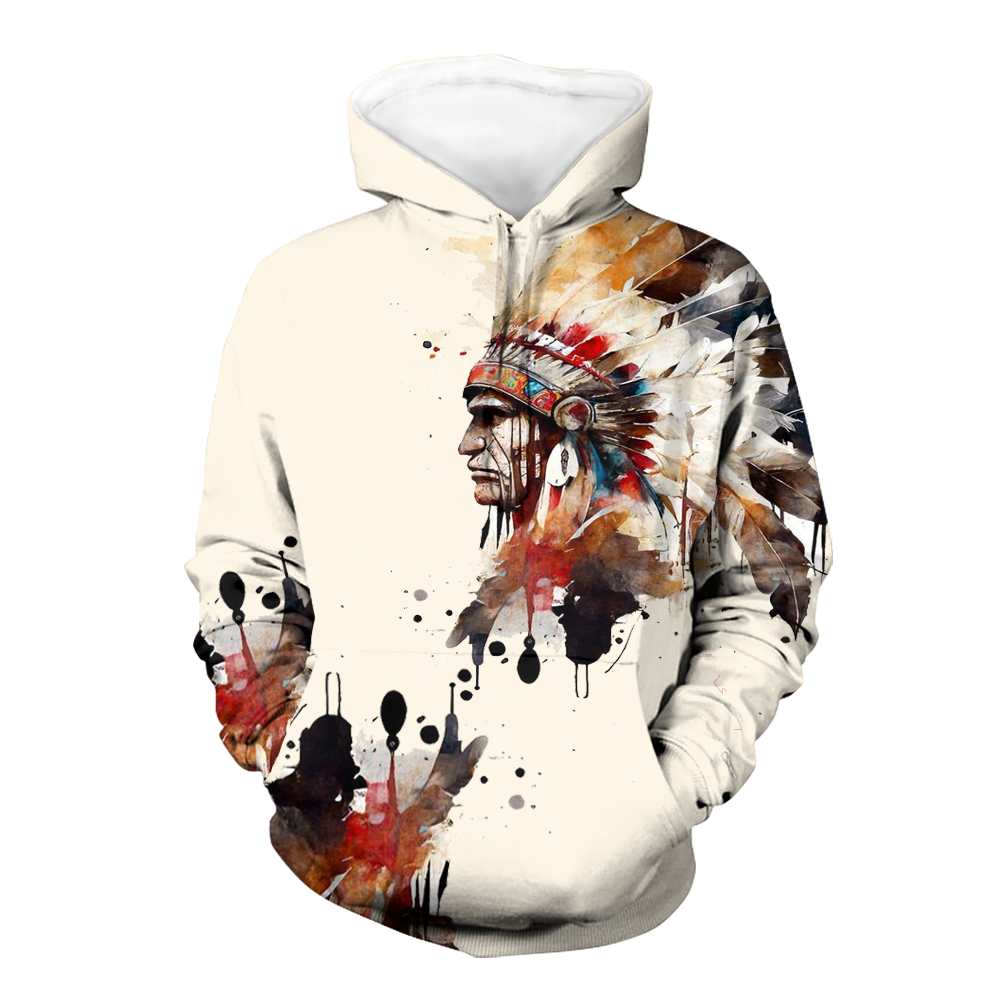 HD0012919 Chief Native American Pride 3D Hoodie