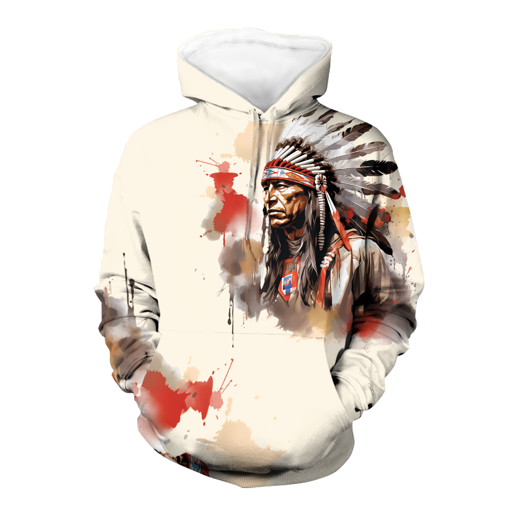 HD0012921 Chief Native American Pride 3D Hoodie