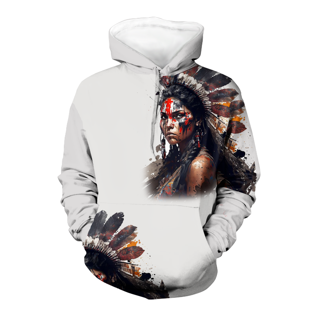 HD0012925 Girl Native American Pride 3D Hoodie