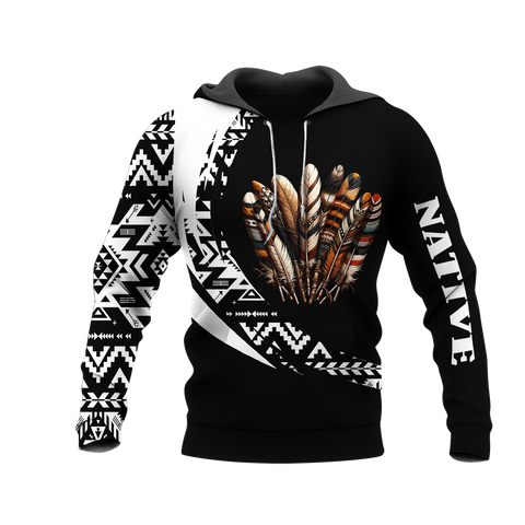 HD0012938 Feather Native American Pride 3D Hoodie