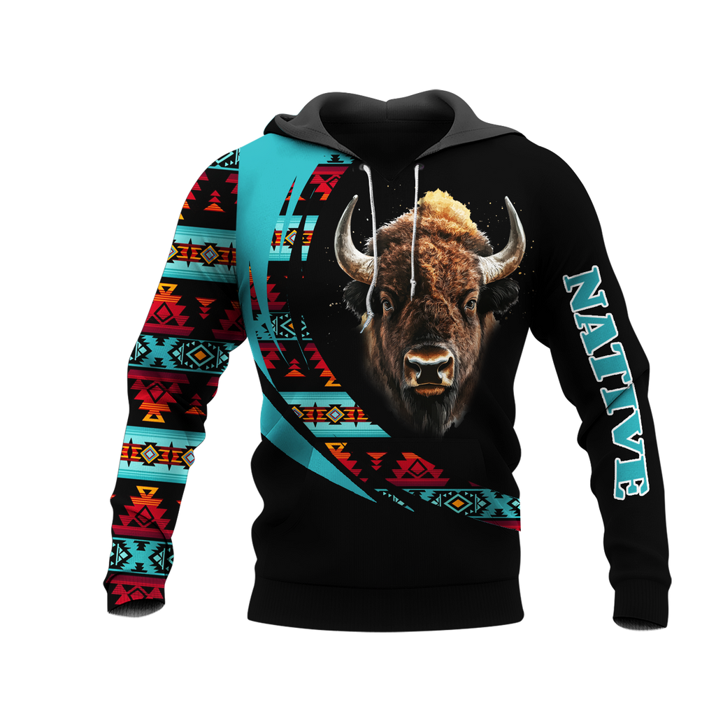 HD0012943 Tribal Bison Native American Pride 3D Hoodie