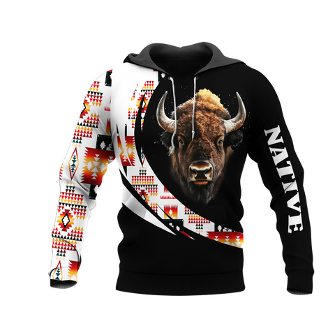 HD0012944 Tribal Bison Native American Pride 3D Hoodie