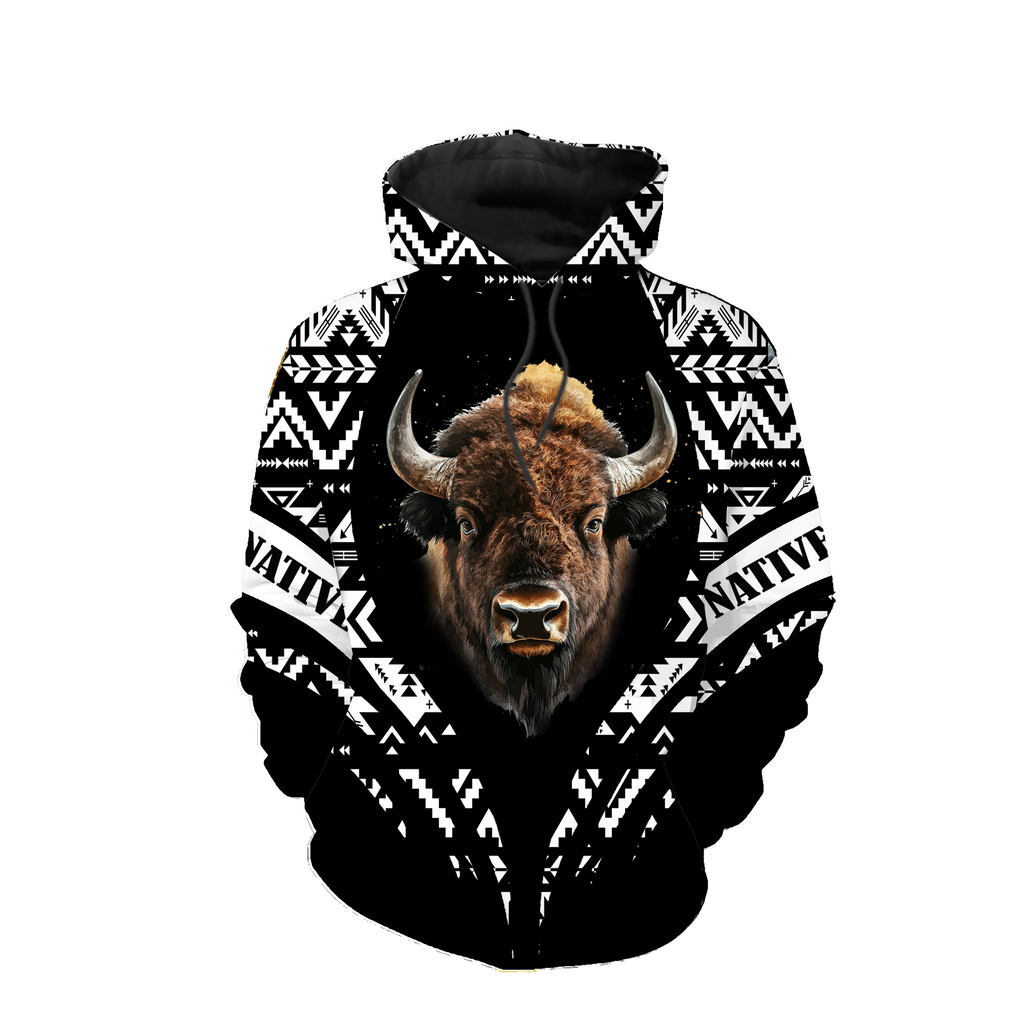 HD0012954 Tribal Bison Native American Pride 3D Hoodie