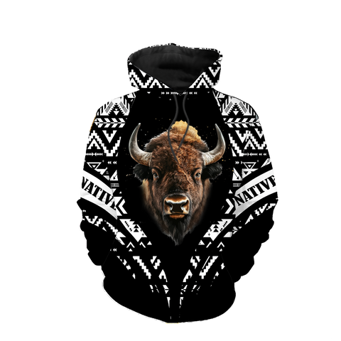 HD0012954 Tribal Bison Native American Pride 3D Hoodie