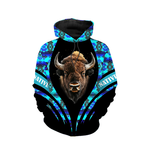 HD0012956 Tribal Bison Native American Pride 3D Hoodie