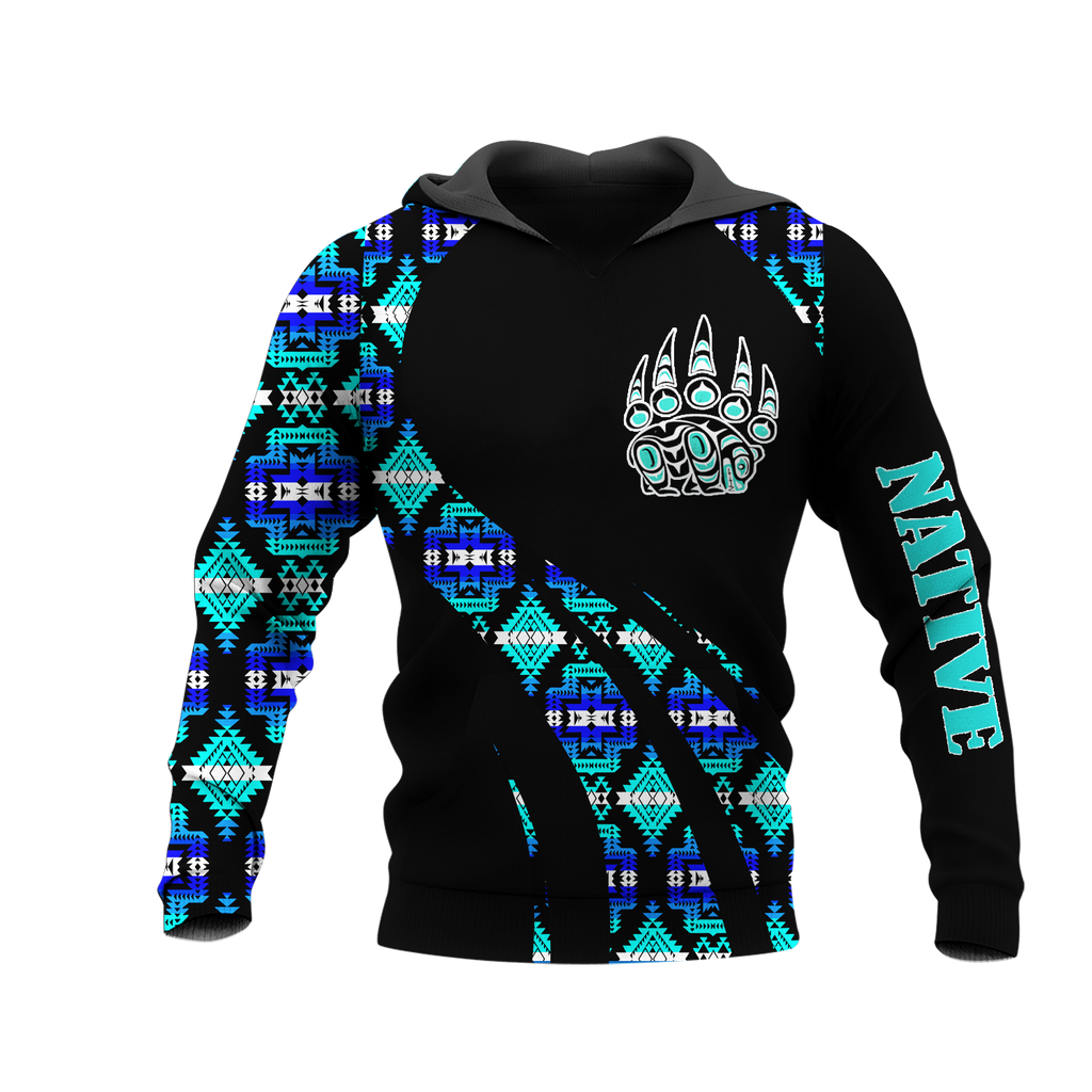 HD0012971 Bear Native American Pride 3D Hoodie