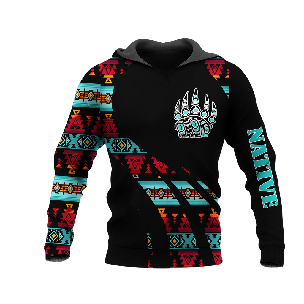 HD0012972 Bear Native American Pride 3D Hoodie