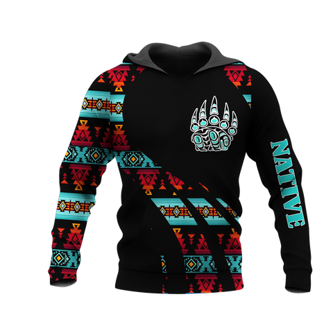 HD0012972 Bear Native American Pride 3D Hoodie