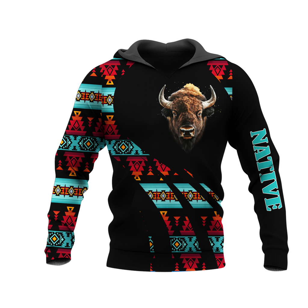 HD0012977 Bison Native American Pride 3D Hoodie