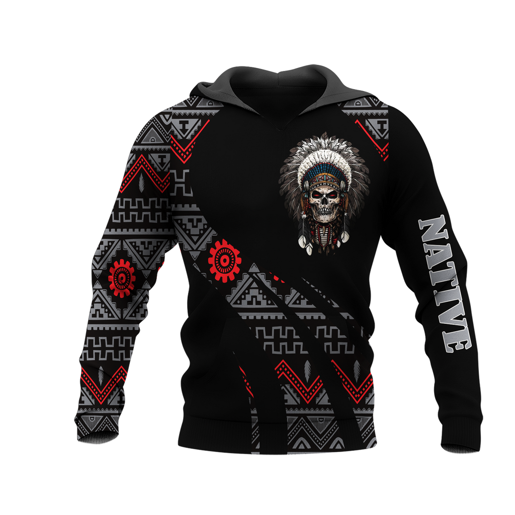 HD0012980 Skull Native American Pride 3D Hoodie