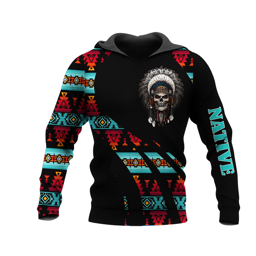 HD0012981 Skull Native American Pride 3D Hoodie