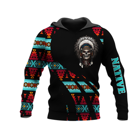 HD0012981 Skull Native American Pride 3D Hoodie