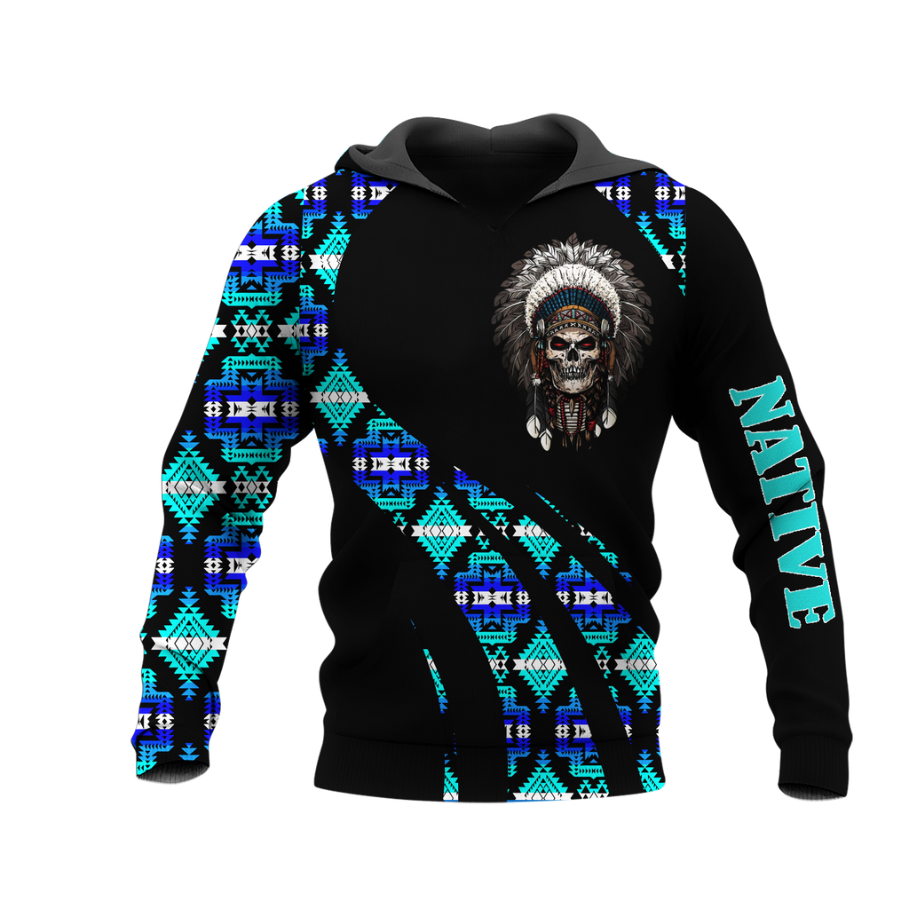 HD0012982 Skull Native American Pride 3D Hoodie