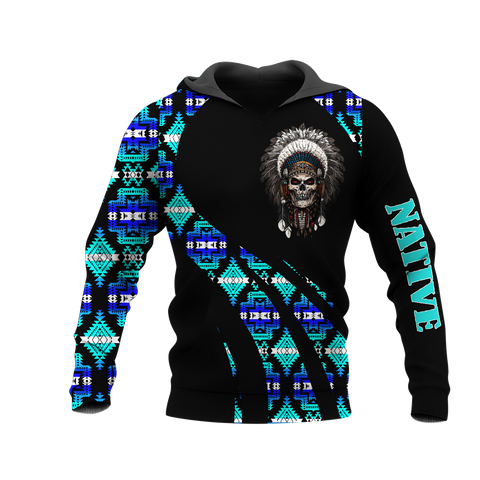 HD0012982 Skull Native American Pride 3D Hoodie