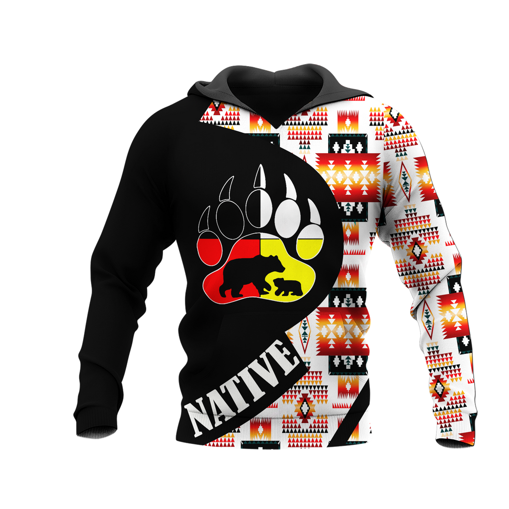 HD0012989 Tribal Bear Native American Pride 3D Hoodie