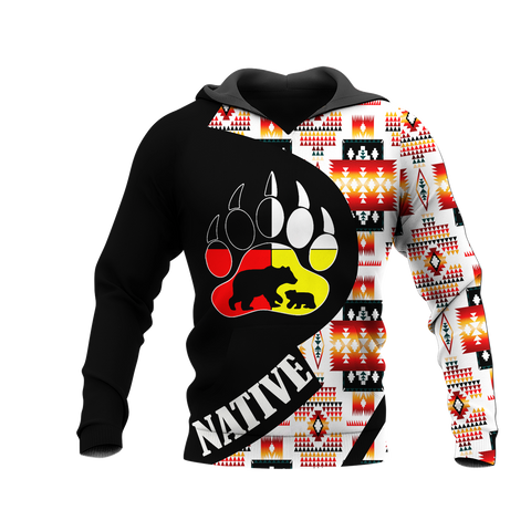 HD0012989 Tribal Bear Native American Pride 3D Hoodie