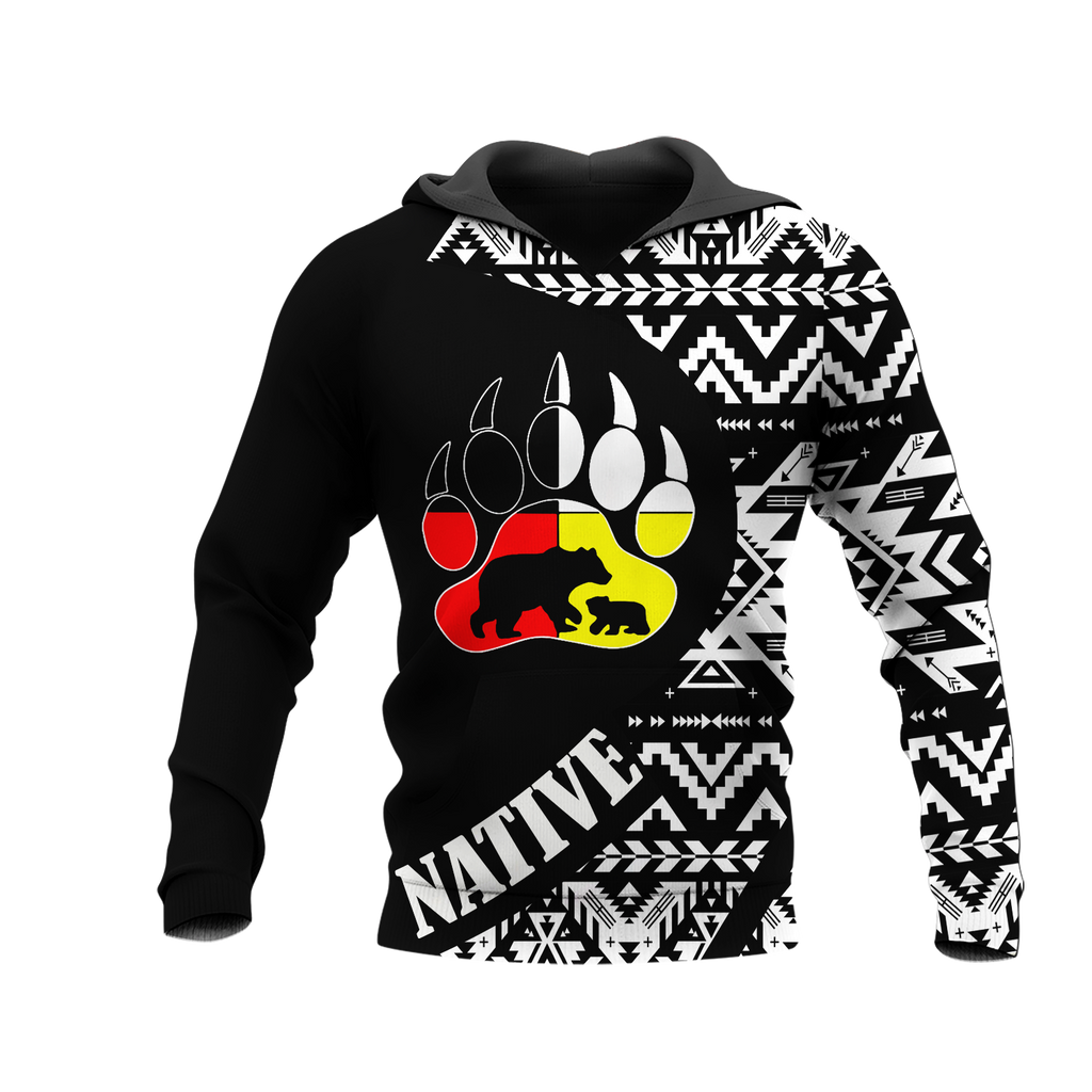 HD0012991 Tribal Bear Native American Pride 3D Hoodie