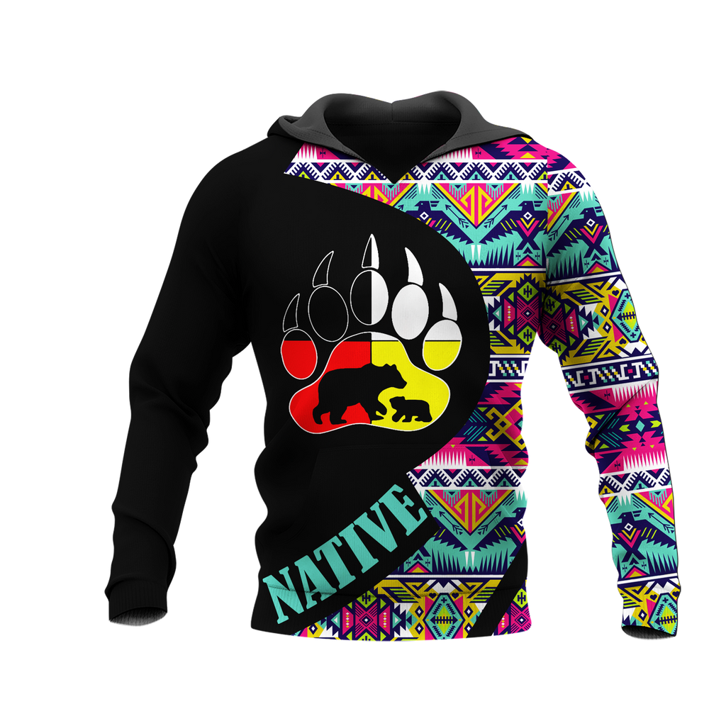 HD0012992 Tribal Bear Native American Pride 3D Hoodie