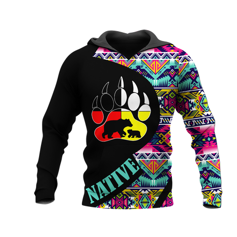 HD0012992 Tribal Bear Native American Pride 3D Hoodie