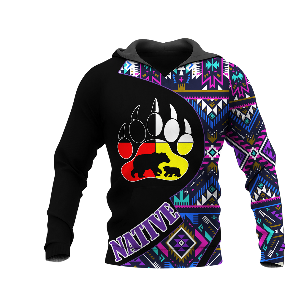 HD0012996 Tribal Bear Native American Pride 3D Hoodie