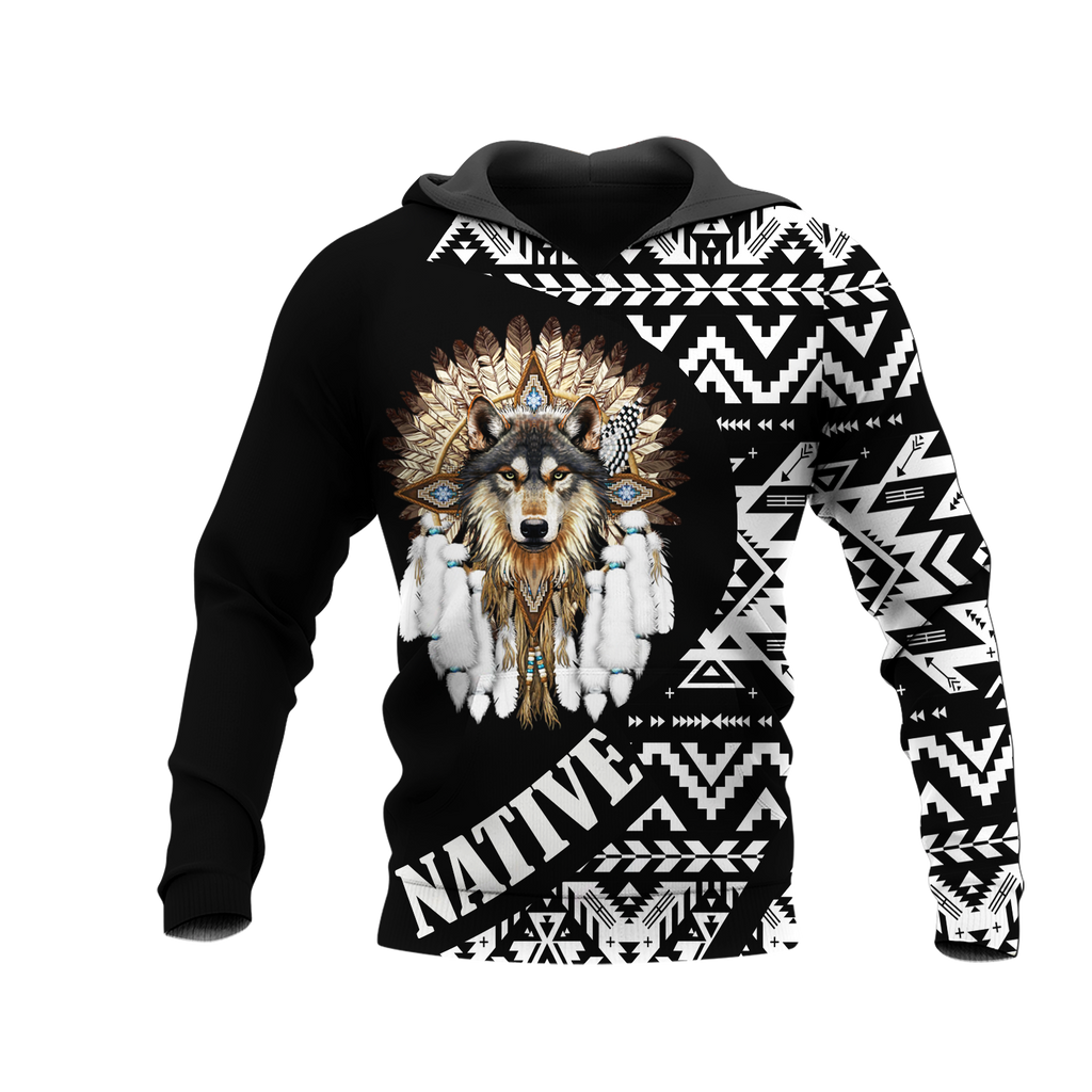 HD0013003  Wolf Native American Pride 3D Hoodie