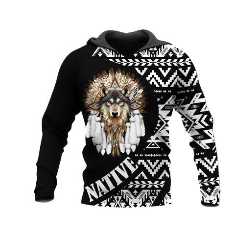 HD0013003  Wolf Native American Pride 3D Hoodie