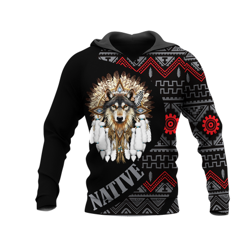 HD0013004  Wolf Native American Pride 3D Hoodie