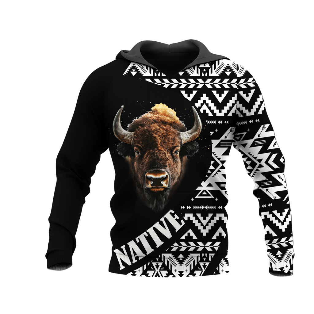 HD0013007  Bison Native American Pride 3D Hoodie